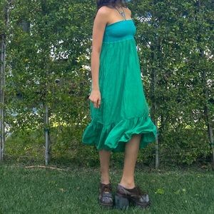 strapless green dress